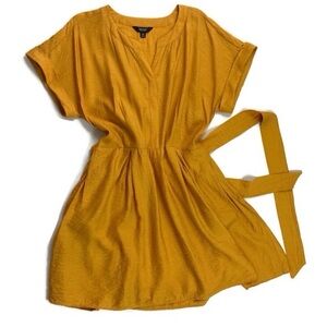 Simply Vera Vera Wang Mustard Yellow Mini Dress V-Neck